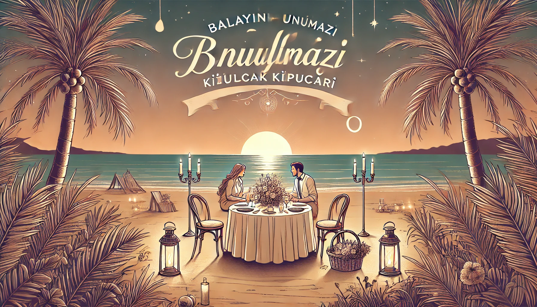 Balayınızı Unutulmaz Kılacak İpuçları - Sahilde mum ışığında romantik akşam yemeği, deniz manzarası ve yıldızlı bir gökyüzü