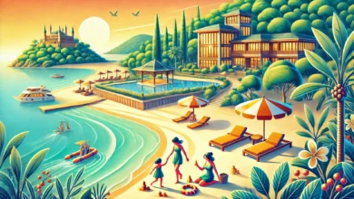 Ege Bölgesi aile dostu tatil köyleri, sahil ve deniz manzarası
