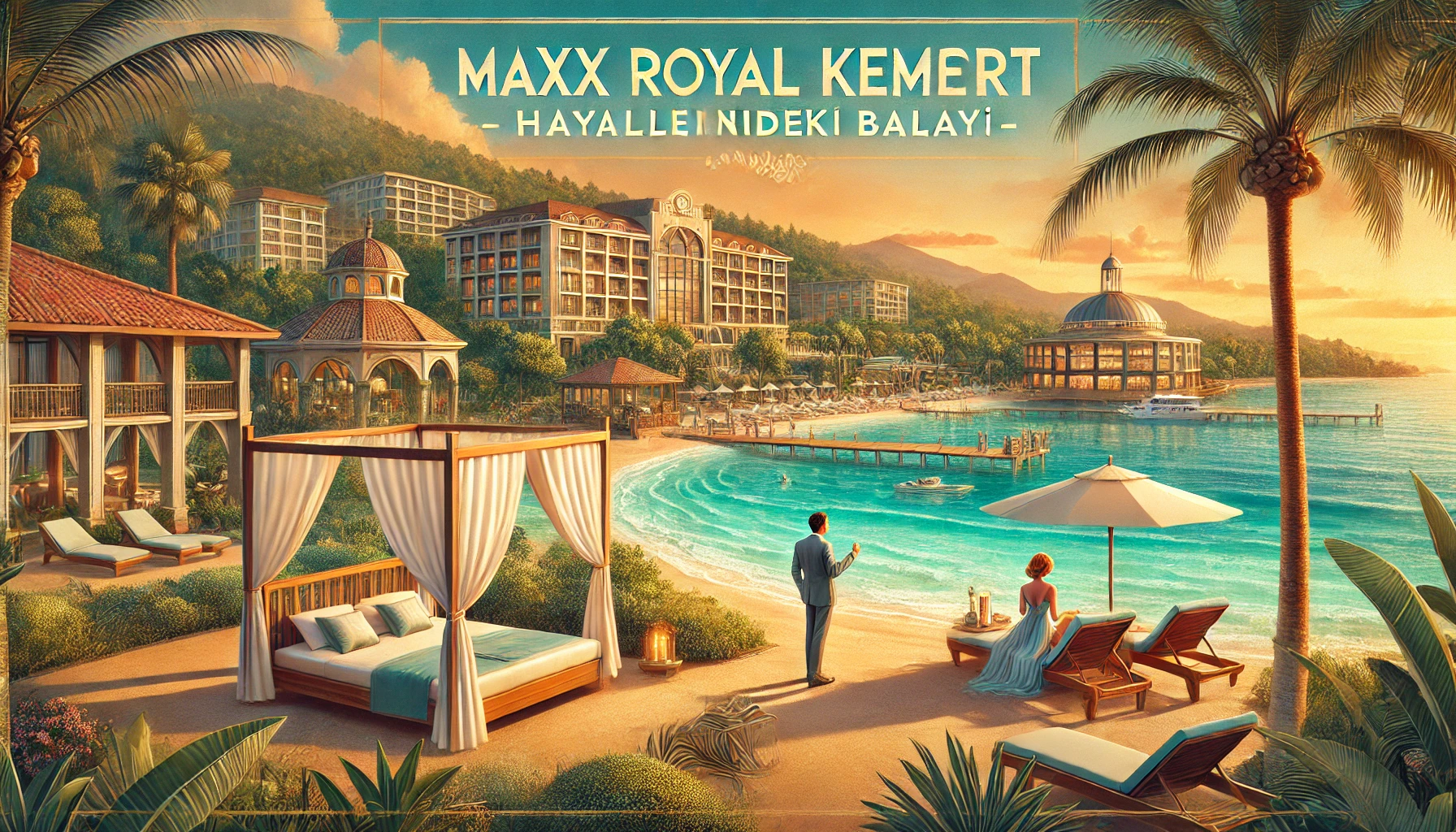 Maxx Royal Kemer Resort, Kemer - Lüks balayı tatili için özel plaj, palmiyeler ve romantik gün batımı manzarası